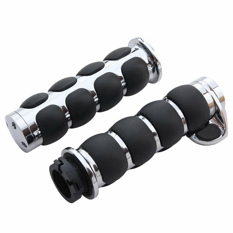 1" 25 mm chrómové rukoväte na motocykel, vhodné pre Harley Dyna Sportster Cruiser, mäkká pohodlná rukoväť