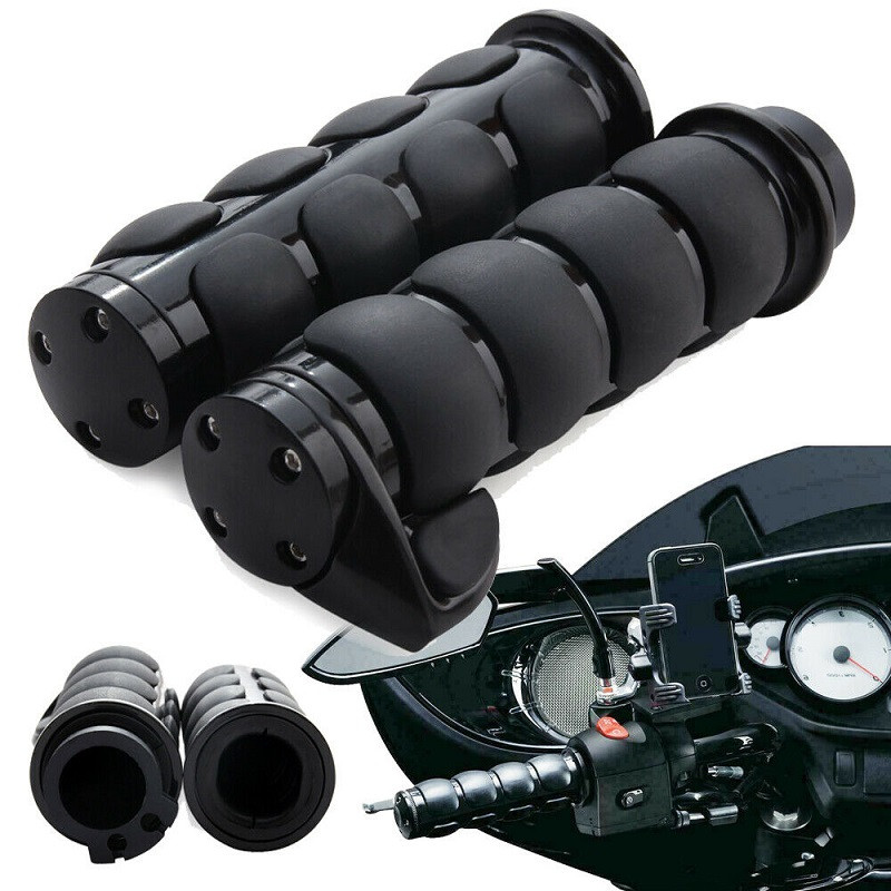 1" 25 mm chrómové rukoväte na motocykel, vhodné pre Harley Dyna Sportster Cruiser, mäkká pohodlná rukoväť