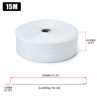 Rolă de înaltă calitate 5cm * 5M 10M 15M titan/negru pentru evacuare termică pentru bandă de protecție termică din fibră de sticlă pentru motociclete cu legături inoxidabile