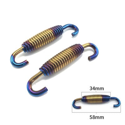 2 ks Motocyklový výfuk, predný stredný spojovací hák, otočná kovová pružinová súprava, univerzálna pružina z nehrdzavejúcej ocele, štvorkolka