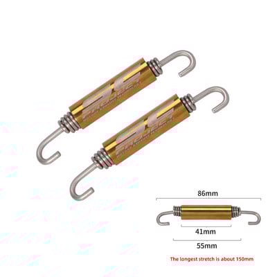 2 ks Motocyklový výfuk, predný stredný spojovací hák, otočná kovová pružinová súprava, univerzálna pružina z nehrdzavejúcej ocele, štvorkolka