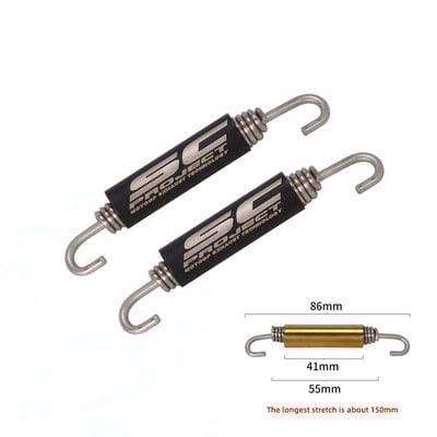 2 ks Motocyklový výfuk, predný stredný spojovací hák, otočná kovová pružinová súprava, univerzálna pružina z nehrdzavejúcej ocele, štvorkolka