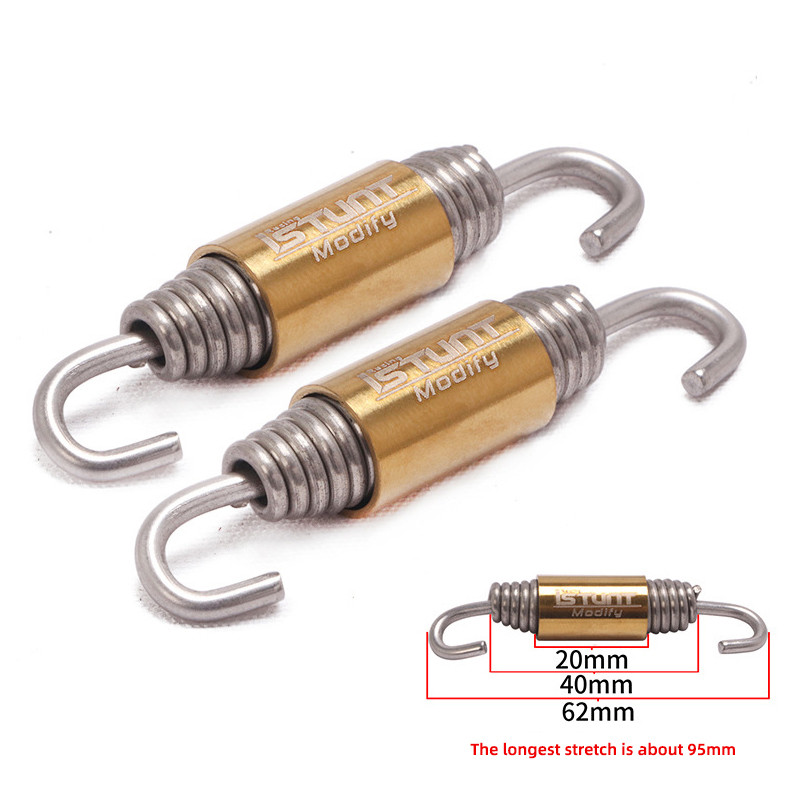 2 ks Motocyklový výfuk, predný stredný spojovací hák, otočná kovová pružinová súprava, univerzálna pružina z nehrdzavejúcej ocele, štvorkolka