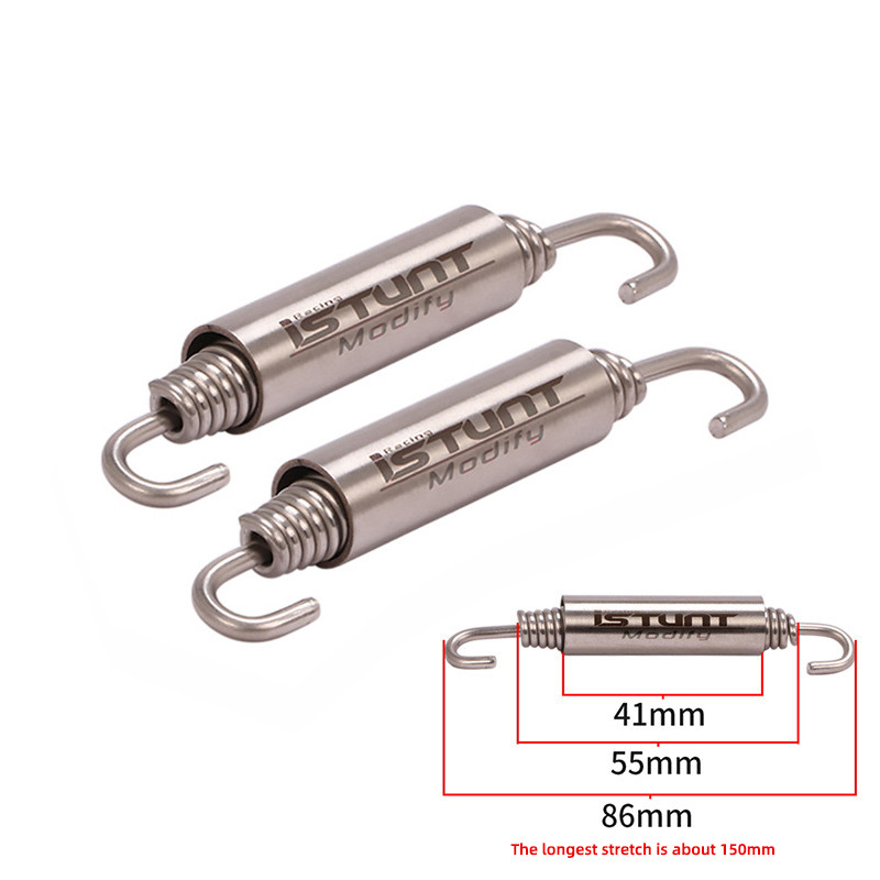 2 ks Motocyklový výfuk, predný stredný spojovací hák, otočná kovová pružinová súprava, univerzálna pružina z nehrdzavejúcej ocele, štvorkolka