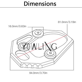 Странична стойка за мотоциклет Подложка за разширяване на плочата Удължение на стойката за Yamaha MT-07 14-16 XJ6 ABS FZ6R 2009-2015 FZ6-S2 ABS 2004-09