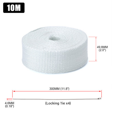 5M/10M/15M Termalna traka za ispuh motocikla Zaglavlje Toplinski omotač Izolacija razvodnika otporna na kotrljanje s vezicama od nehrđajućeg čelika