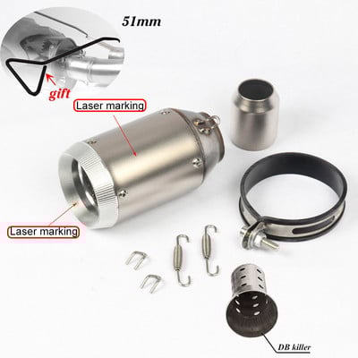 51mm/60mm výfukové potrubie z uhlíkových vlákien pre motocykle s výfukom DB Killer Tubo Escape Escapamento De Moto pre RC390 CBR650F Z900