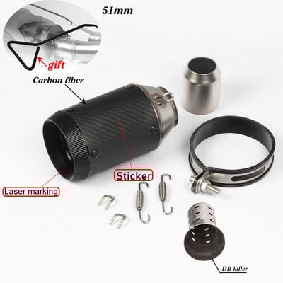 51mm/60mm výfukové potrubie z uhlíkových vlákien pre motocykle s výfukom DB Killer Tubo Escape Escapamento De Moto pre RC390 CBR650F Z900