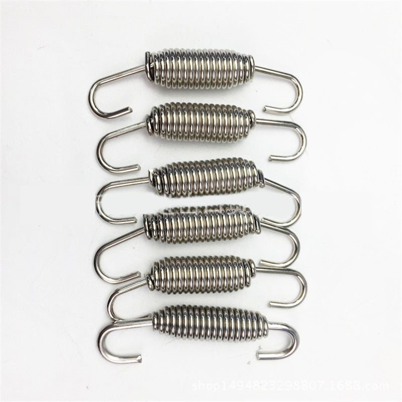 5 ks univerzálnych hákov na pružiny výfuku pre motocykle z nehrdzavejúcej ocele, upravených armatúr na pružiny výfuku pre motocykle, otočných pružín