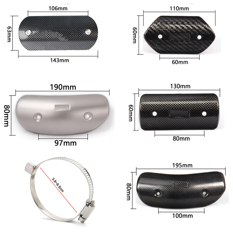 Ispušna cijev motocikla Zaštitnik od karbonskih vlakana Štitnik od topline Zaštita prigušivača Poklopac protiv opekotina za CB650F Z900 TMAX 530 XMAX 300