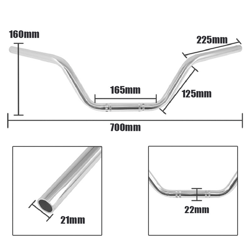 7/8" 22 mm upravljač motocikla, metalna ručka, vintage za Honda CB125S CB200 CG moto skuter Retro crni dodaci protiv hrđe