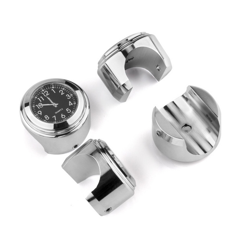 Mootorrattakell veekindel helendav 22/25 mm mootorratta juhtraua kinnitus alumiiniumsulamist sihverplaadiga kvartskell