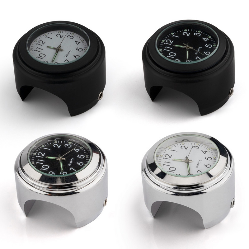 Mootorrattakell veekindel helendav 22/25 mm mootorratta juhtraua kinnitus alumiiniumsulamist sihverplaadiga kvartskell