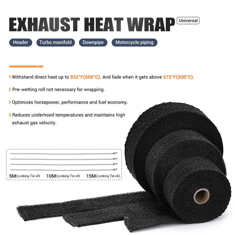 5M/10M/15M 5CM šírka tepelnej izolačnej fólie na výfuk, ochranná hnedá páska, ohňovzdorná izolačná látková rolka pre motocykel a auto