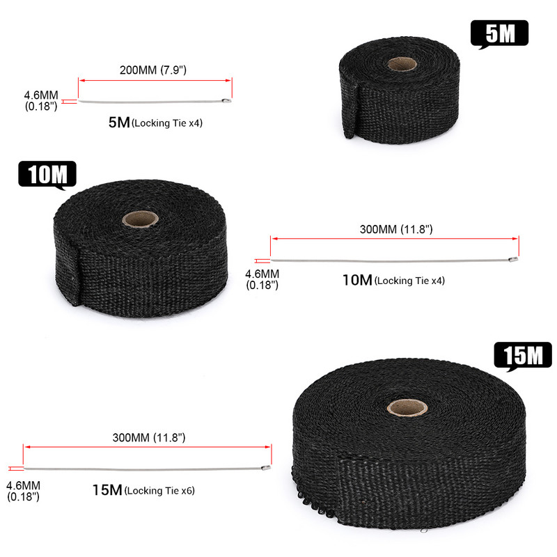 5M/10M/15M 5CM šírka tepelnej izolačnej fólie na výfuk, ochranná hnedá páska, ohňovzdorná izolačná látková rolka pre motocykel a auto