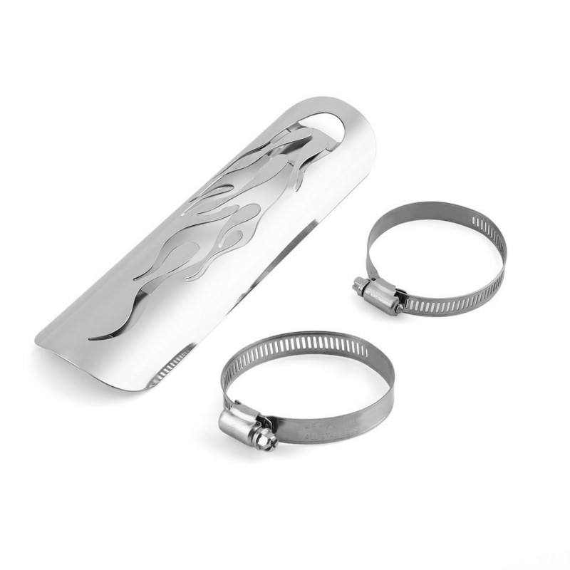 Univerzálny vintage chrómovaný motocykel upravený zakrivený tlmič výfuku, tepelný štít, kryt, ochranný kryt, diely pre motocykle