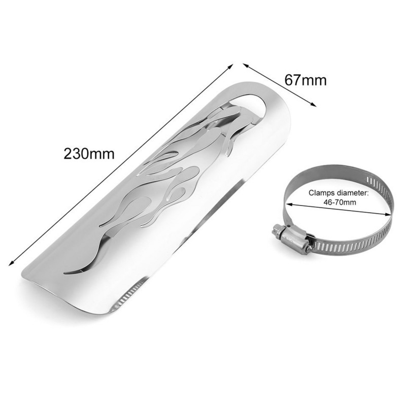 Univerzálny vintage chrómovaný motocykel upravený zakrivený tlmič výfuku, tepelný štít, kryt, ochranný kryt, diely pre motocykle