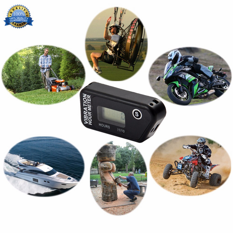 Vezeték nélküli vibráció óra számláló számláló motorkerékpár mérő motocross motoros csónakhoz motoros szán motor láncfűrész ATV Jet Ski 016B