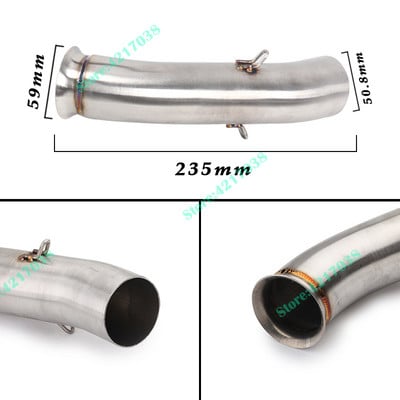 Csúsztassa fel az 51 mm-es motorkerékpár kipufogórendszer hangtompítóját, módosított középső összekötő csövet a KTM DUKE 125 250 390 RC390 2017 18 2019 2020-hoz