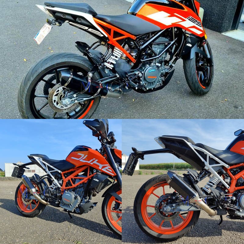 Csúsztassa fel az 51 mm-es motorkerékpár kipufogórendszer hangtompítóját, módosított középső összekötő csövet a KTM DUKE 125 250 390 RC390 2017 18 2019 2020-hoz