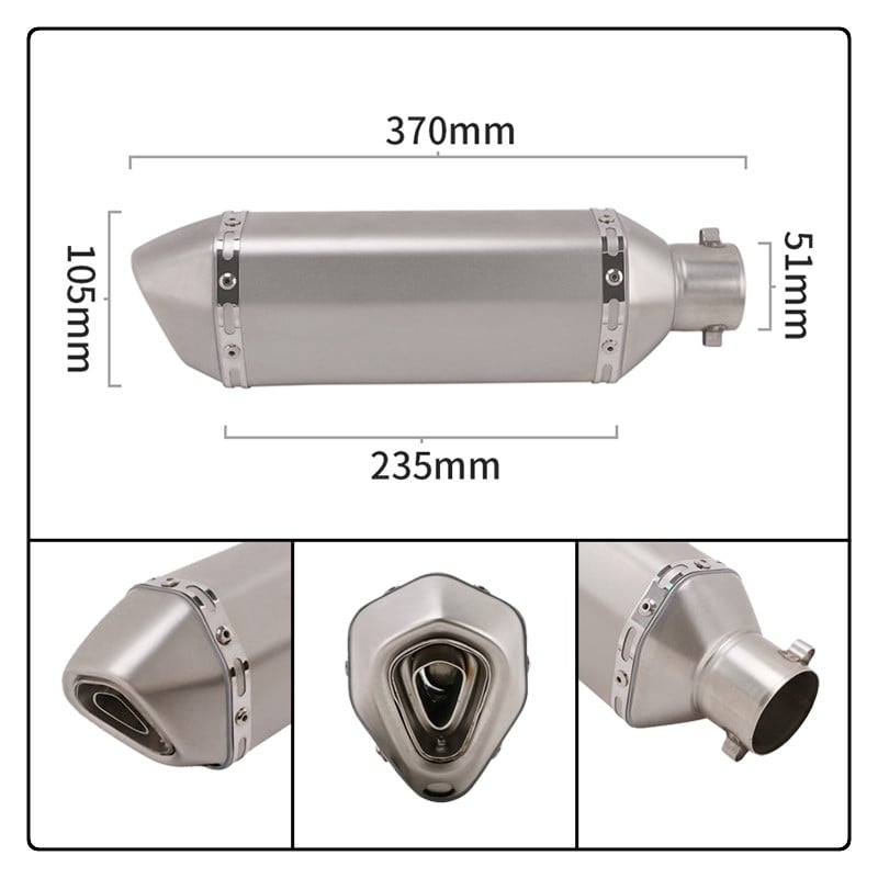 Csúsztassa fel az 51 mm-es motorkerékpár kipufogórendszer hangtompítóját, módosított középső összekötő csövet a KTM DUKE 125 250 390 RC390 2017 18 2019 2020-hoz