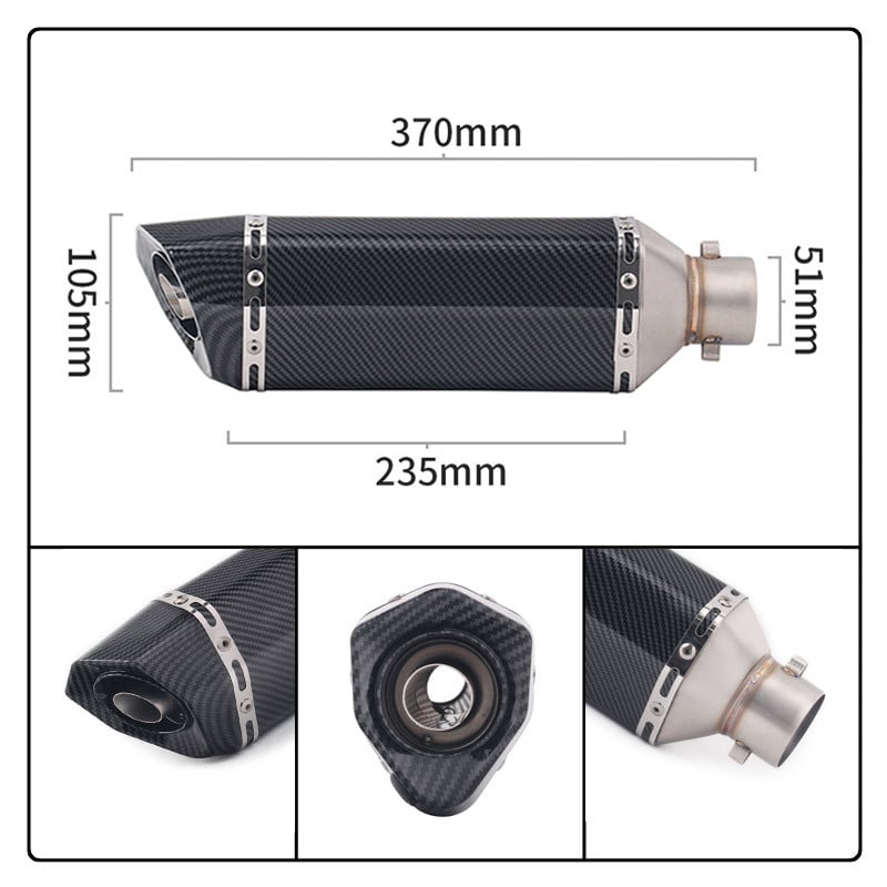 Csúsztassa fel az 51 mm-es motorkerékpár kipufogórendszer hangtompítóját, módosított középső összekötő csövet a KTM DUKE 125 250 390 RC390 2017 18 2019 2020-hoz