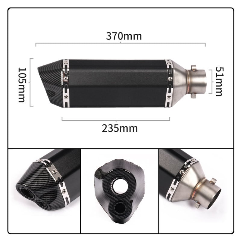 Csúsztassa fel az 51 mm-es motorkerékpár kipufogórendszer hangtompítóját, módosított középső összekötő csövet a KTM DUKE 125 250 390 RC390 2017 18 2019 2020-hoz