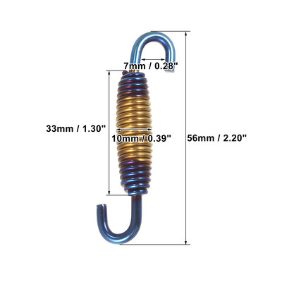 Motoforti 9 tipų motociklų išmetimo vamzdžio spyruoklė 63 mm nerūdijančio plieno išmetimo vamzdžio spyruoklės kabliukas modifikuotas priedas universalus