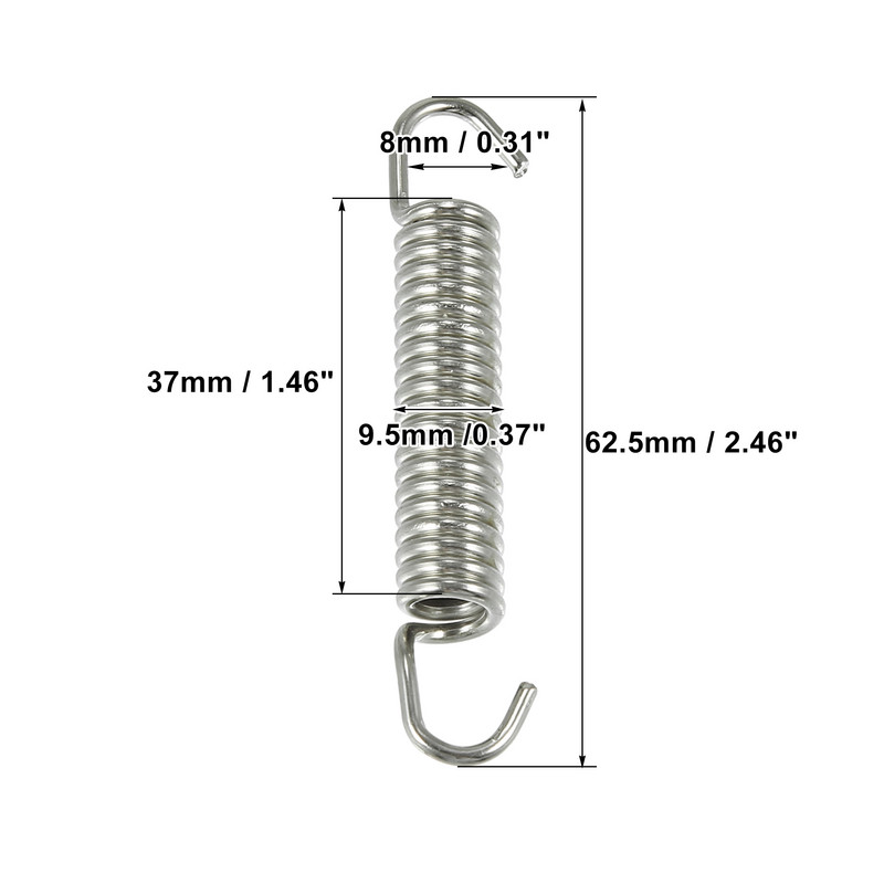 Motoforti 9 tipų motociklų išmetimo vamzdžio spyruoklė 63 mm nerūdijančio plieno išmetimo vamzdžio spyruoklės kabliukas modifikuotas priedas universalus