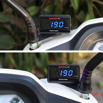 Koso Mini RPM Meter Ψηφιακή τετράγωνη οθόνη LCD Κινητήρας ταχύτητας ωρών ταχύμετρο για αγωνιστική μοτοσυκλέτα BMW YAMAHA KAWASAKI