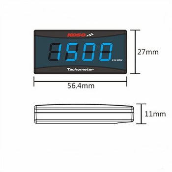 Koso Mini RPM Meter Ψηφιακή τετράγωνη οθόνη LCD Κινητήρας ταχύτητας ωρών ταχύμετρο για αγωνιστική μοτοσυκλέτα BMW YAMAHA KAWASAKI