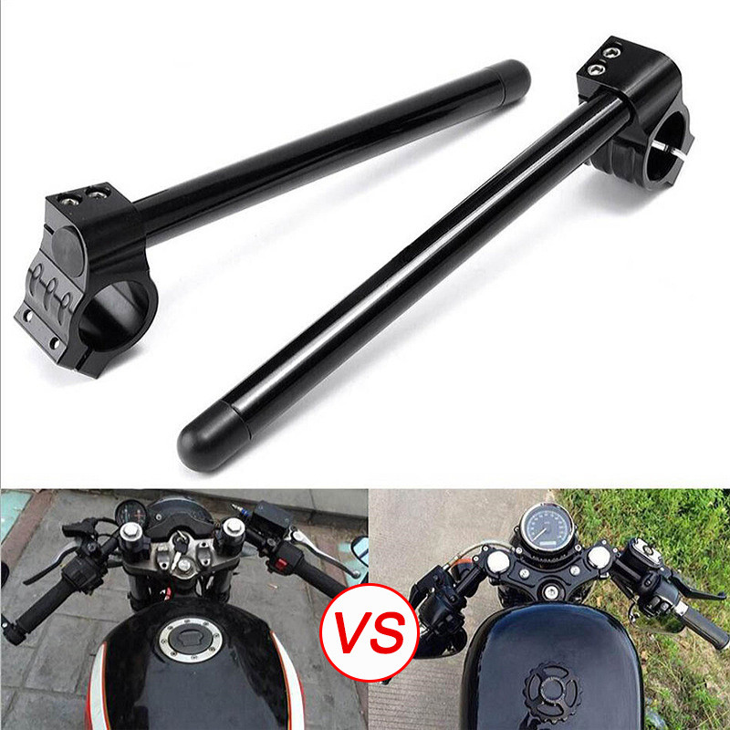 Cafe Racer Motorkerékpár Racing kormány állítható CNC kapocs motorvillára fogantyú 31 32 33 35 36 37 39 41 43 46MM króm fekete