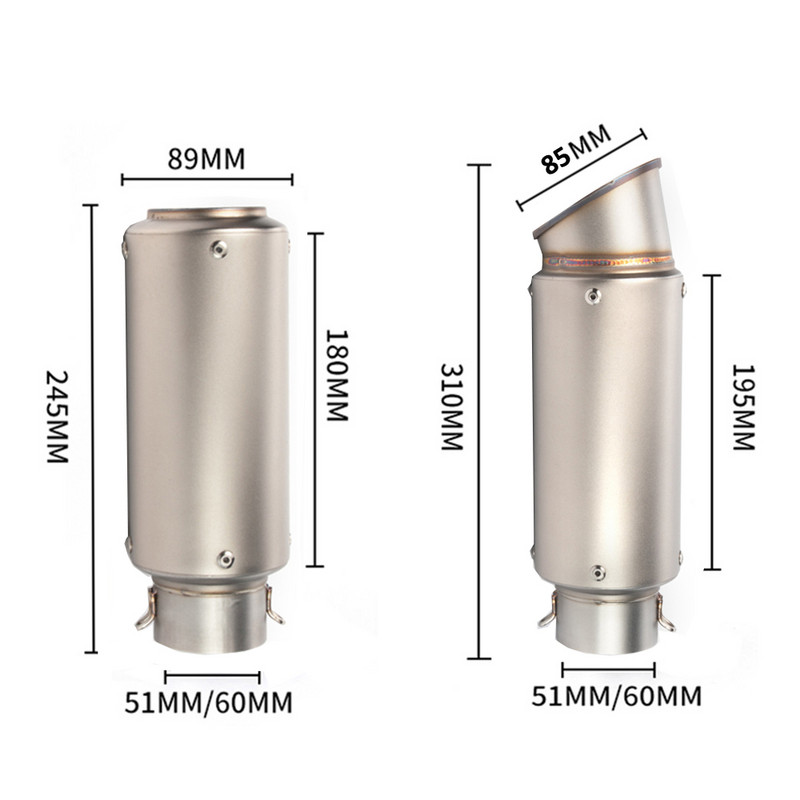 Motorkerékpár Kipufogócső Escape Board Moto Hangtompító 51mm 60mm Cafe Racer Pit Bike PCX 125 FZ6 Z 750 Z900 MT 07 G310GS TRK 502