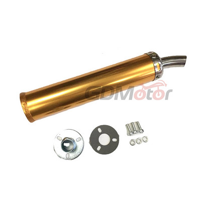 Безплатна доставка Универсален метален 60x280 мм дълъг мотоциклет състезателна изпускателна тръба шумозаглушител 2stoke ауспух бягство за 50cc-240cc