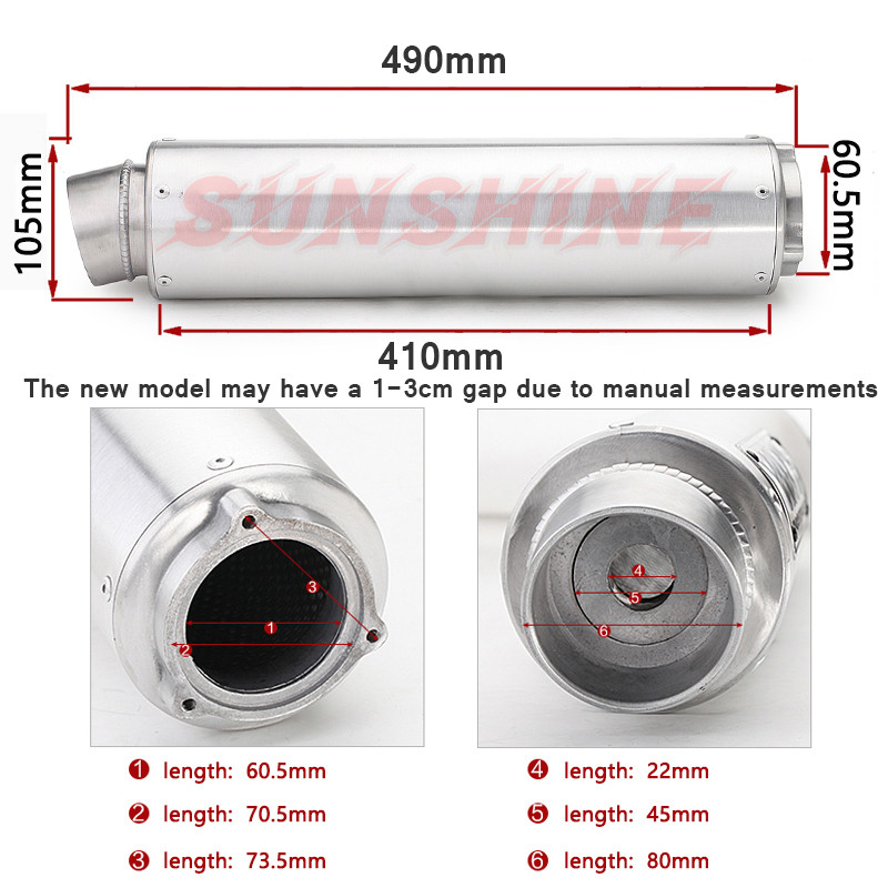 Motorkerékpár kipufogó univerzális Pitbike hangtompító Motorcross módosított rozsdamentes acél WRS cső HONDA CB400 CB500F CB500X CBR300