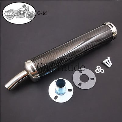 60X280mm Metall 22mm 50-250CC universaalne mootorrataste võidusõidusummuti, 2-taktiline väljalasketoru süsinikkiust