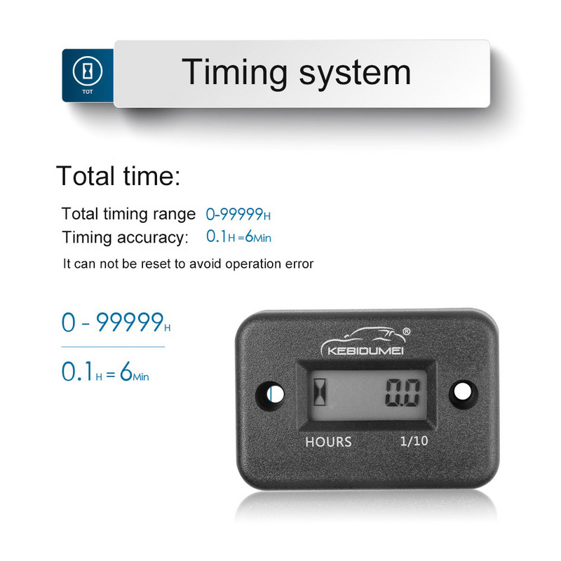 Induktivni motor motocikla Digitalni mjerač sati Za čamac ATV Motorne sanke Pomorska motorna pila LCD zaslon Nije tah