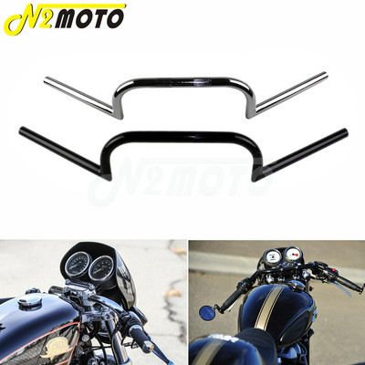 Street Bike motorkerékpár 7/8" és 1" fekete kormányrúd Clubman kormányrúd 22 mm-es 25 mm-es kormány Harley Cafe Racer Bobber Chopperhez