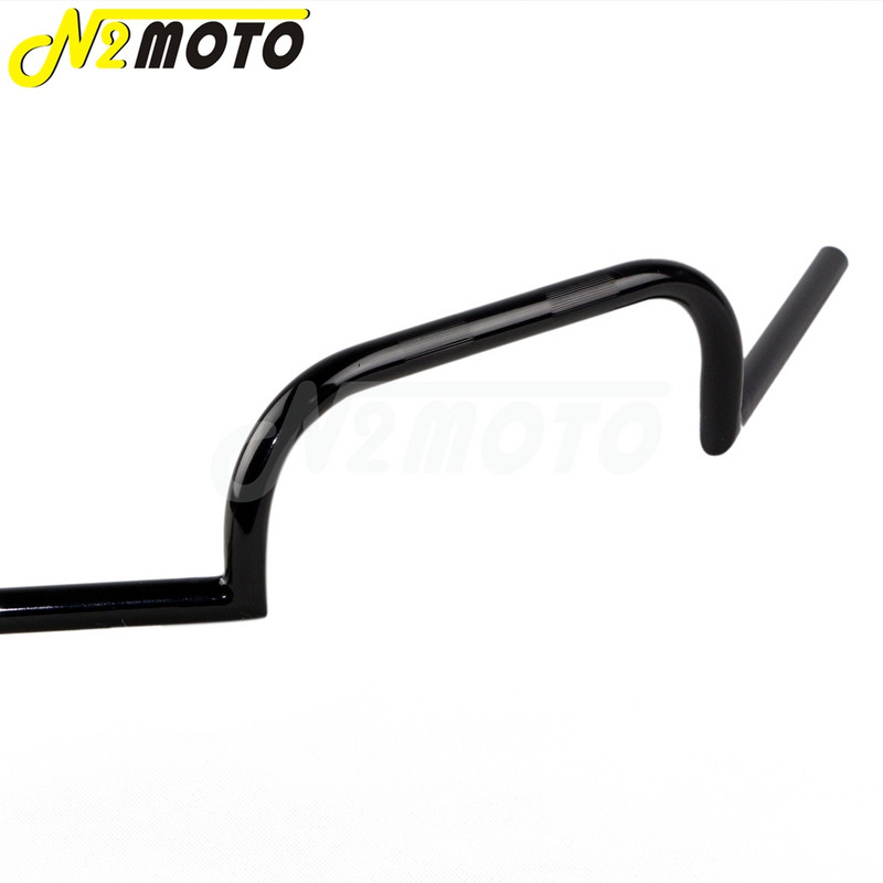 Street Bike motorkerékpár 7/8" és 1" fekete kormányrúd Clubman kormányrúd 22 mm-es 25 mm-es kormány Harley Cafe Racer Bobber Chopperhez