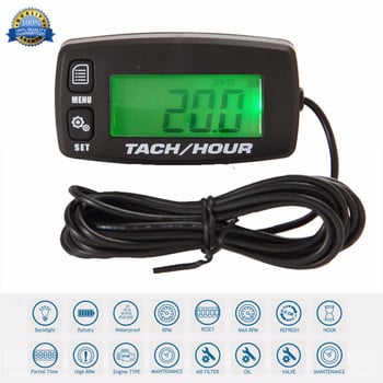 Tacho Hour Meter Цифров Resetable Индуктивен тахометър за мотоциклет Морска лодка ATV Снежен вентилатор Косачка Jet Ski Pit Bike