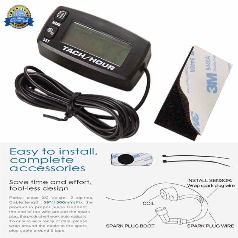 Tacho óra mérő digitális visszaállítható induktív fordulatszámmérő motorkerékpárhoz tengeri hajóhoz ATV hófúvó fűnyíró Jet Ski Pit Bike