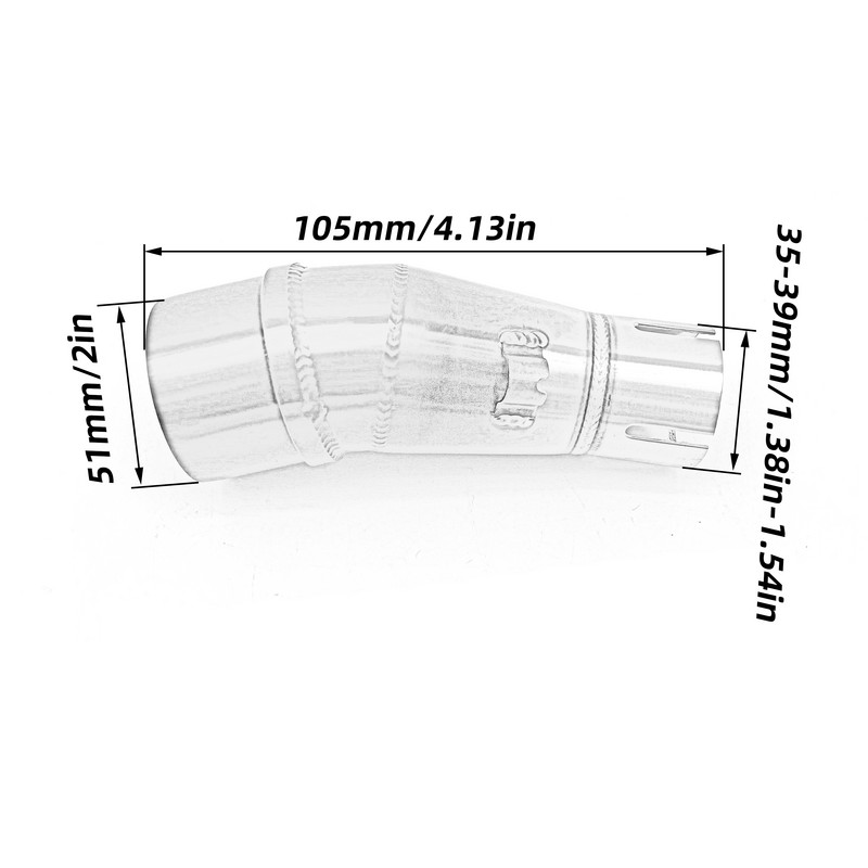 REALZION motocikl Slip-On sustav Adapter ispušne cijevi srednje veze za Kawasaki Z250 Ninja 250 300 Ninja250 Ninja300 2013-2016