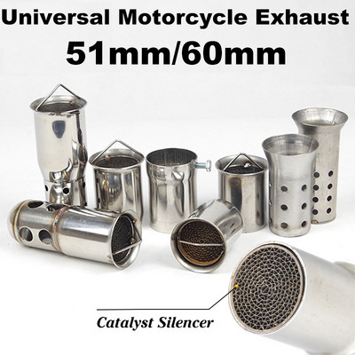 Doprava zdarma Tlmič výfuku DB killer Catalyst Motocyklový tlmič výfuku, eliminátor hluku 51mm 60mm