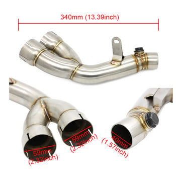 Για Yamaha R6 YZF R6 2006 - 2019 Εξάτμισης Σιγαστήρα Y Mid Pipe Link Σιγαστήρα μοτοσικλέτας Σιγαστήρα Σιγαστήρα συστήματος εξάλειψης YZFR6