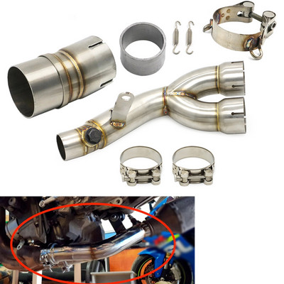 За Yamaha R6 YZF R6 2006 - 2019 Ауспух Y Средна връзка на тръбата Мотоциклет Връзка на ауспуха Тръба на шумозаглушителя Система Eliminator YZFR6