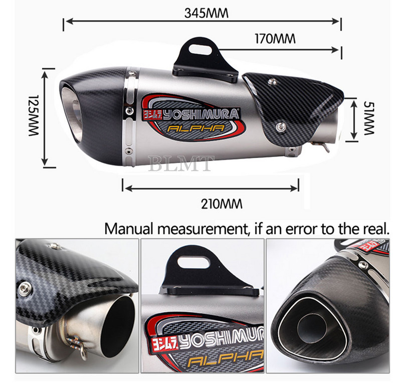 Univerzálny 51mm motocykel Yoshimura výfukový tlmič výfuku z nehrdzavejúcej ocele GP Scooter motocyklové potrubie pre GSXS750 R1 R3 R6 MT07