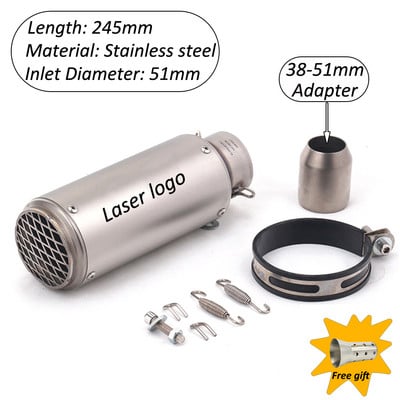 Motorkerékpár felcsúsztatható kipufogócső DB Killer Escape Moto univerzális 51mm 60mm hangtompítóval Honda Yamaha Suzuki Kawasaki Benellihez