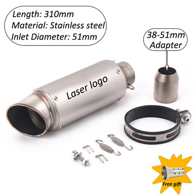 Motorkerékpár felcsúsztatható kipufogócső DB Killer Escape Moto univerzális 51mm 60mm hangtompítóval Honda Yamaha Suzuki Kawasaki Benellihez