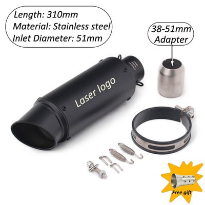 Motorkerékpár felcsúsztatható kipufogócső DB Killer Escape Moto univerzális 51mm 60mm hangtompítóval Honda Yamaha Suzuki Kawasaki Benellihez