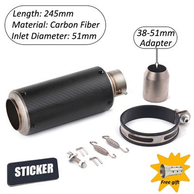 Motorkerékpár felcsúsztatható kipufogócső DB Killer Escape Moto univerzális 51mm 60mm hangtompítóval Honda Yamaha Suzuki Kawasaki Benellihez